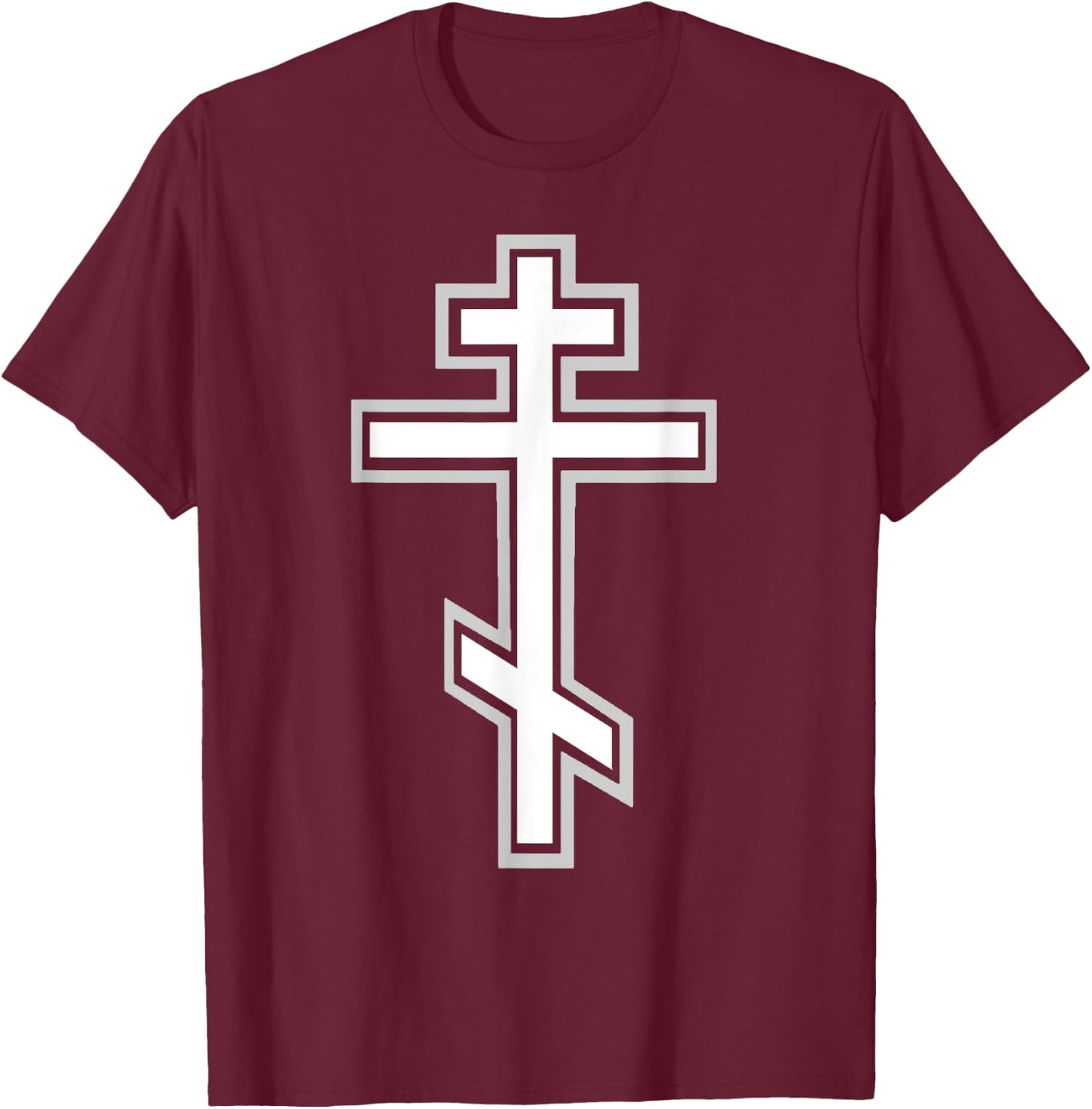 Russian Orthodox Cross. Crucifix Christian T-Shirt - T-Shirt | Maroon