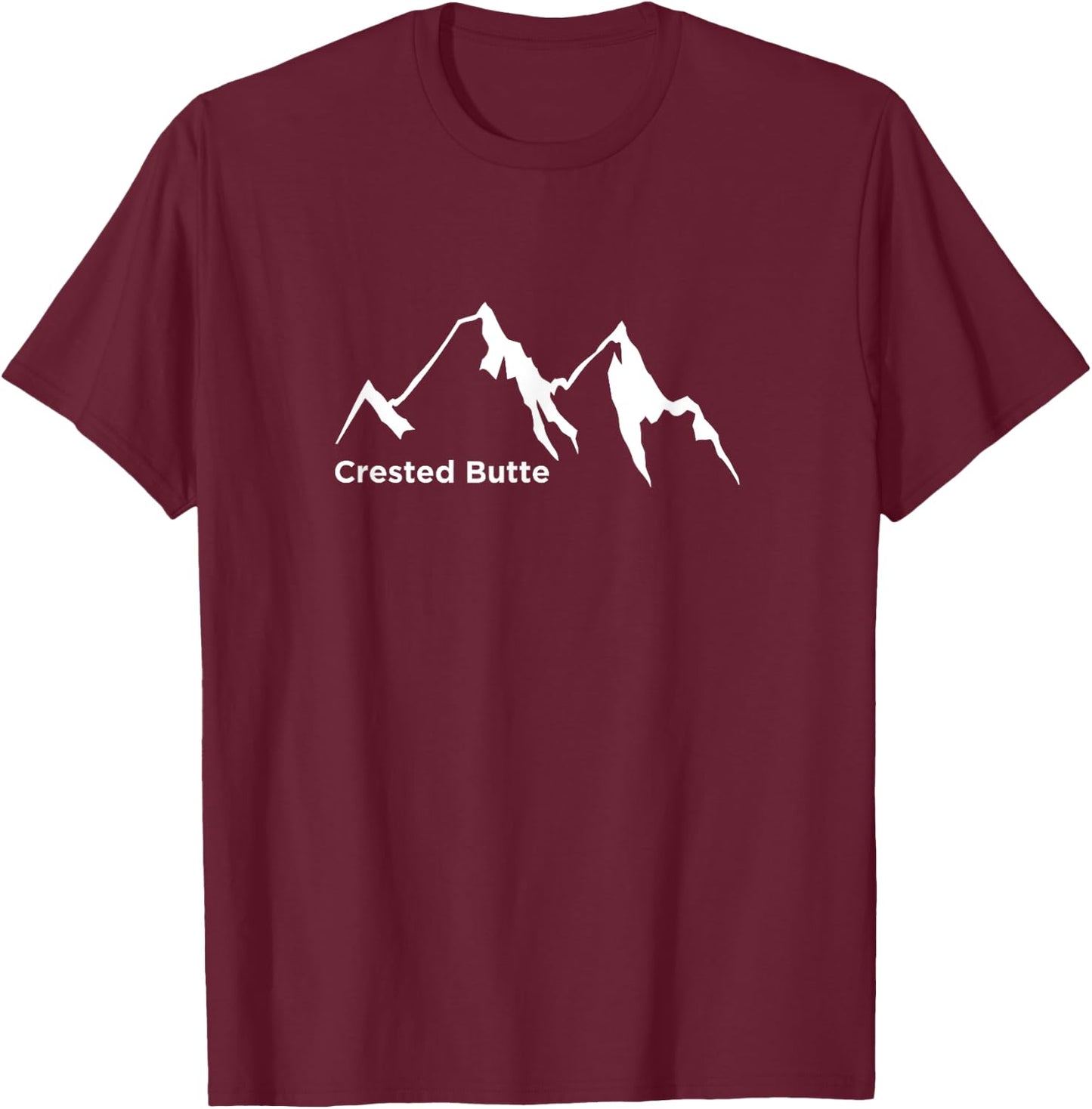 Mountain Range - Crested Butte Colorado T-Shirt - T-Shirt | Maroon