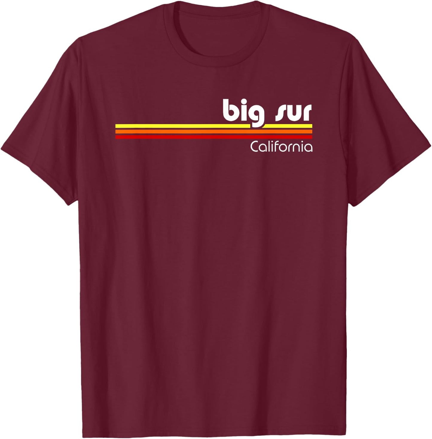 Big Sur California Retro T-Shirt - T-Shirt | Maroon