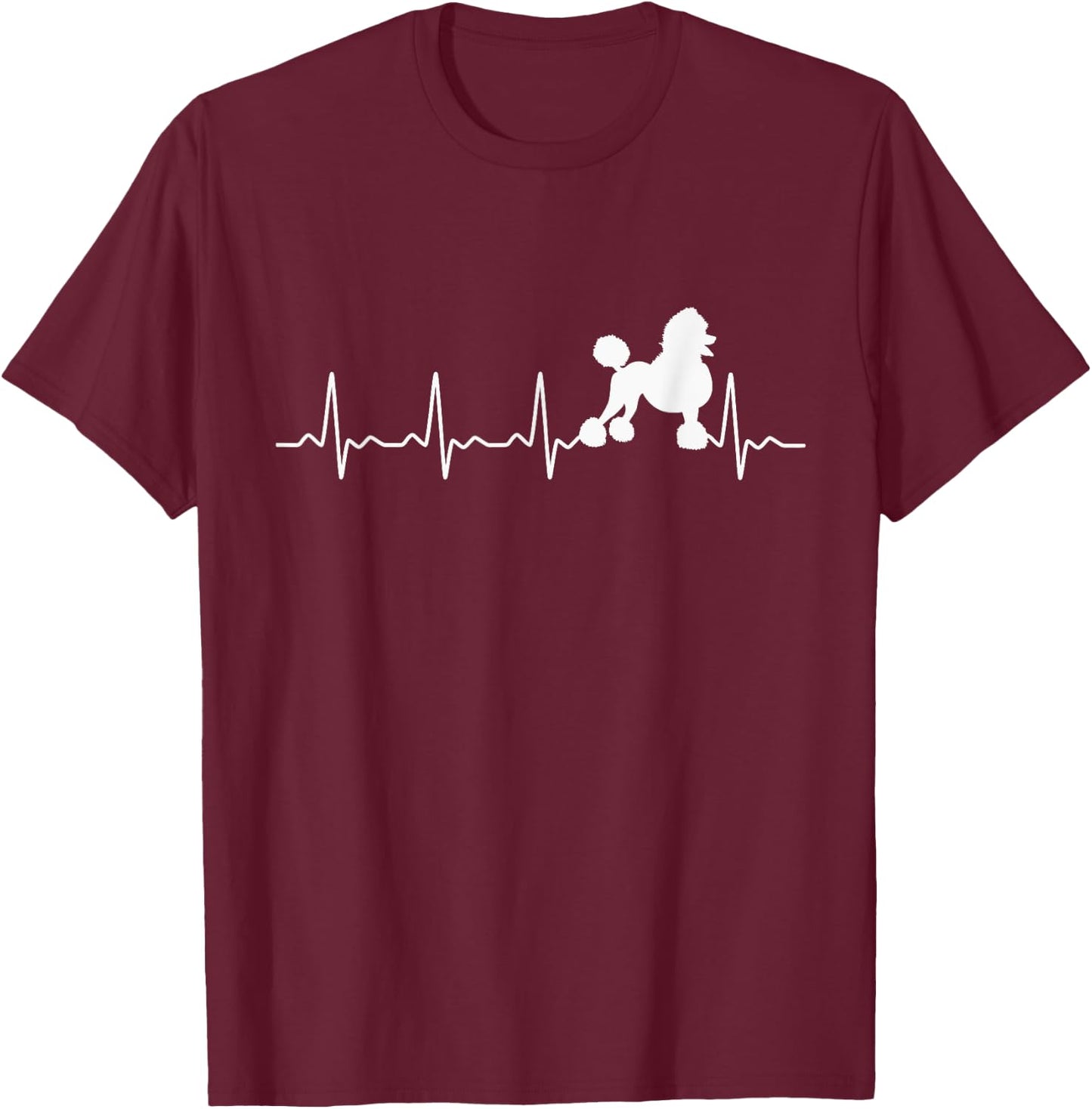Standard Poodle Heartbeat T-Shirt - T-Shirt | Maroon