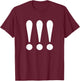 3 Big Bold Exclamation Points T-Shirt - T-Shirt | Maroon