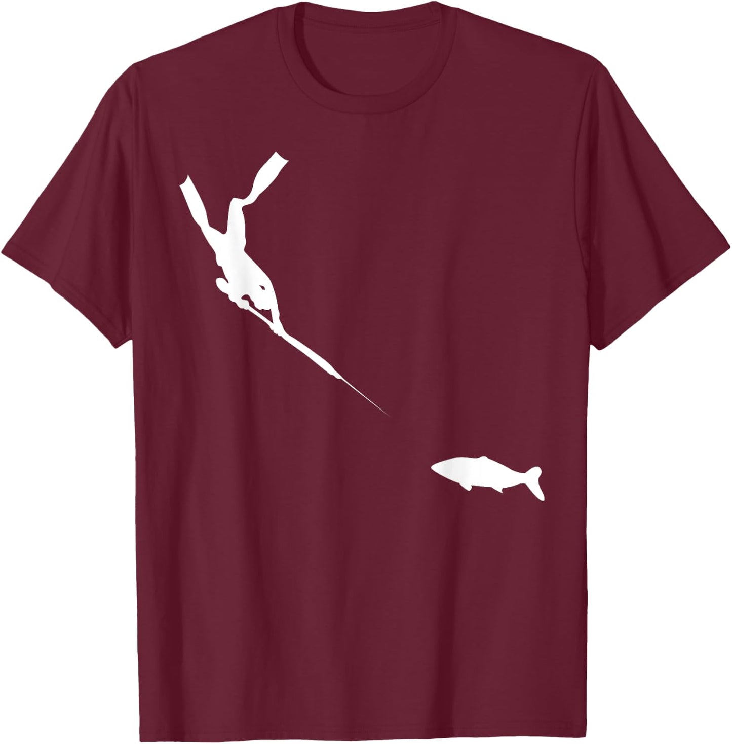 Spearfishing FreeDiver Fish Hunting T-Shirt - T-Shirt | Maroon