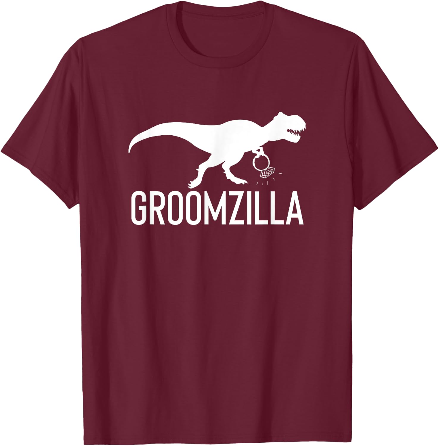 Groomzilla Funny Groom Wedding Gift Husband T-Shirt - T-Shirt | Maroon