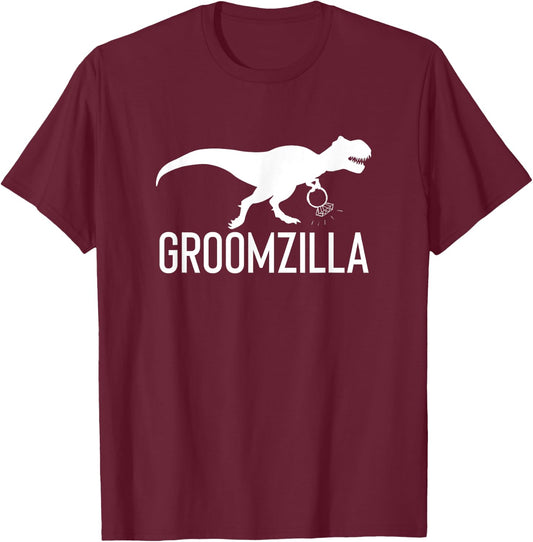 Groomzilla Funny Groom Wedding Gift Husband T-Shirt - T-Shirt | Maroon