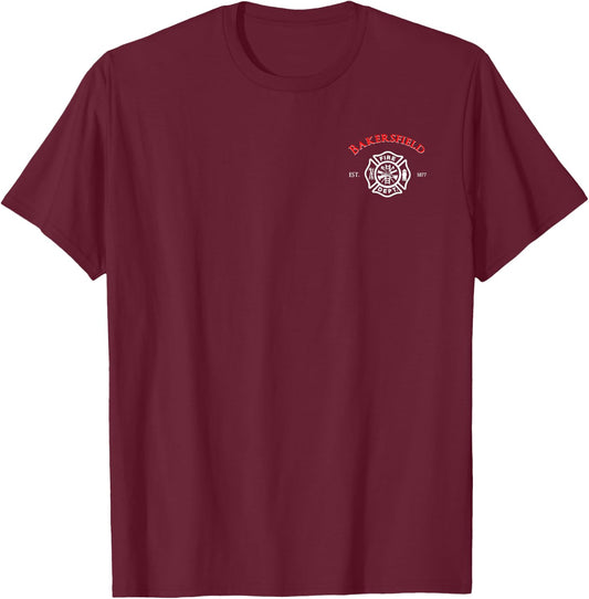 City of Bakersfield Fire Rescue California Firefighter Duty T-Shirt - T-Shirt | Maroon