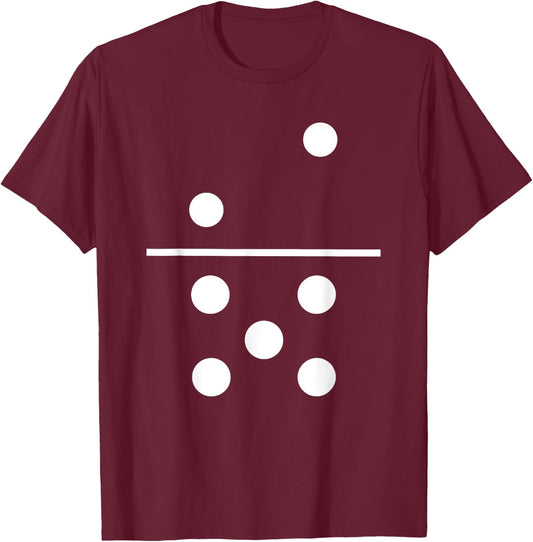 Domino 2 and 5 Matching Halloween Group Costumes 2-5 T-Shirt - T-Shirt | Maroon