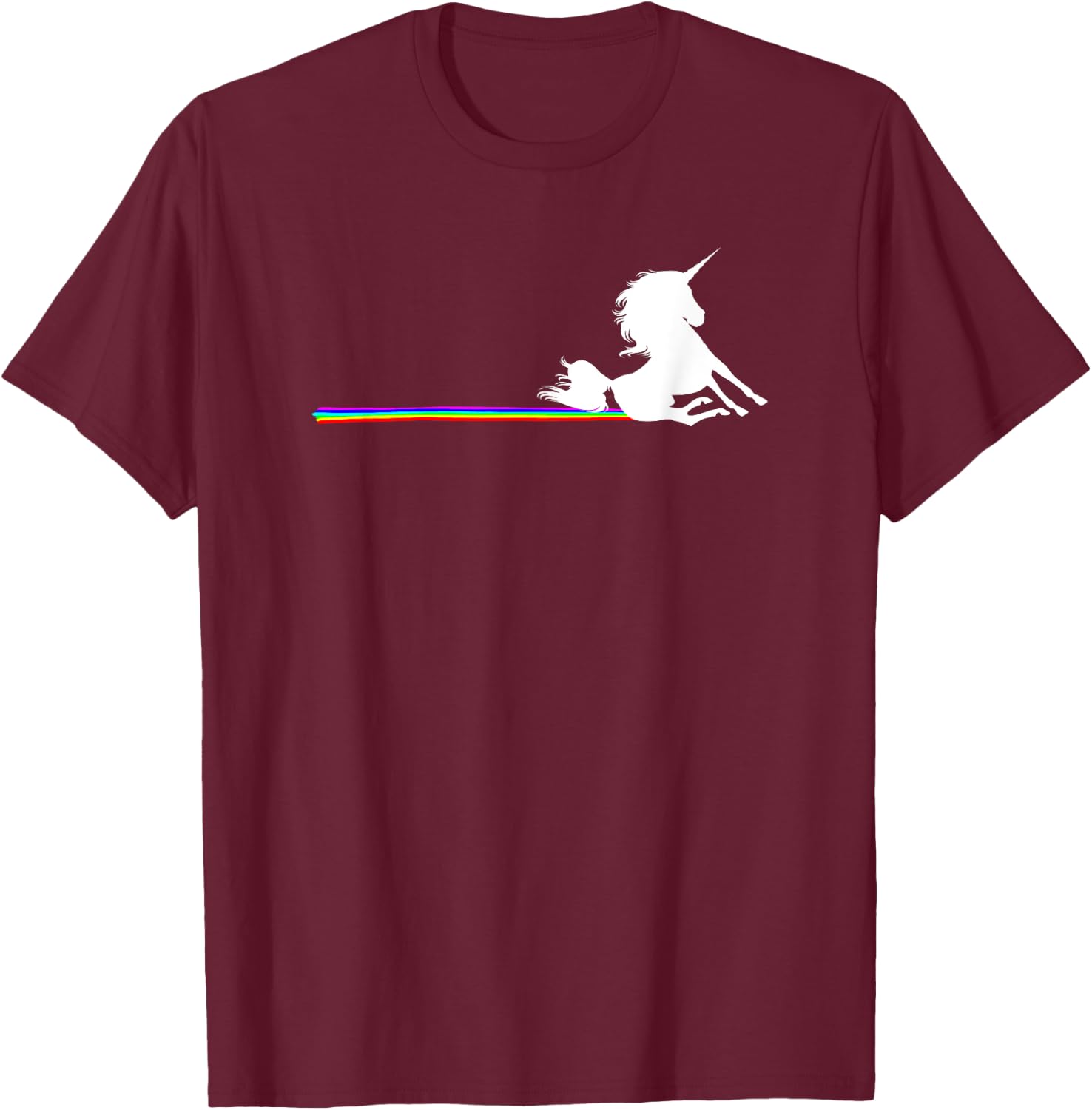 Unicorn Rainbow Poo Poop Funny T-Shirt - T-Shirt | Maroon