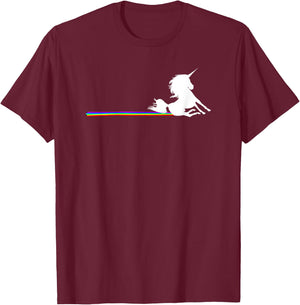 Unicorn Rainbow Poo Poop Funny T-Shirt - T-Shirt | Maroon