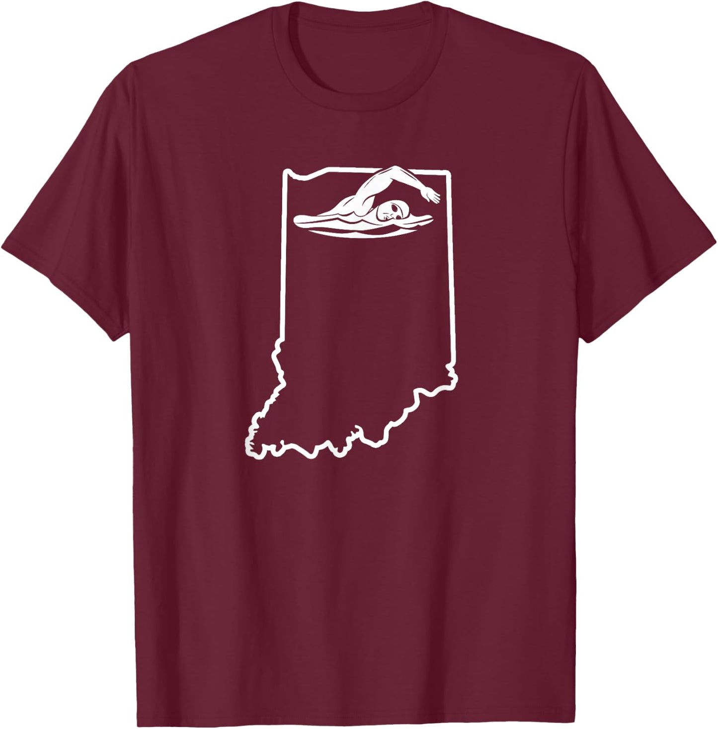 Indiana Swimming Swim Team Shirt Indiana Swimmer Stuff T-Shirt - T-Shirt | Maroon
