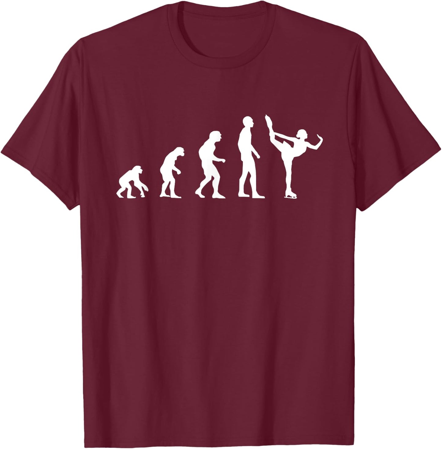 Figure Skating Evolution T-Shirt - T-Shirt | Maroon