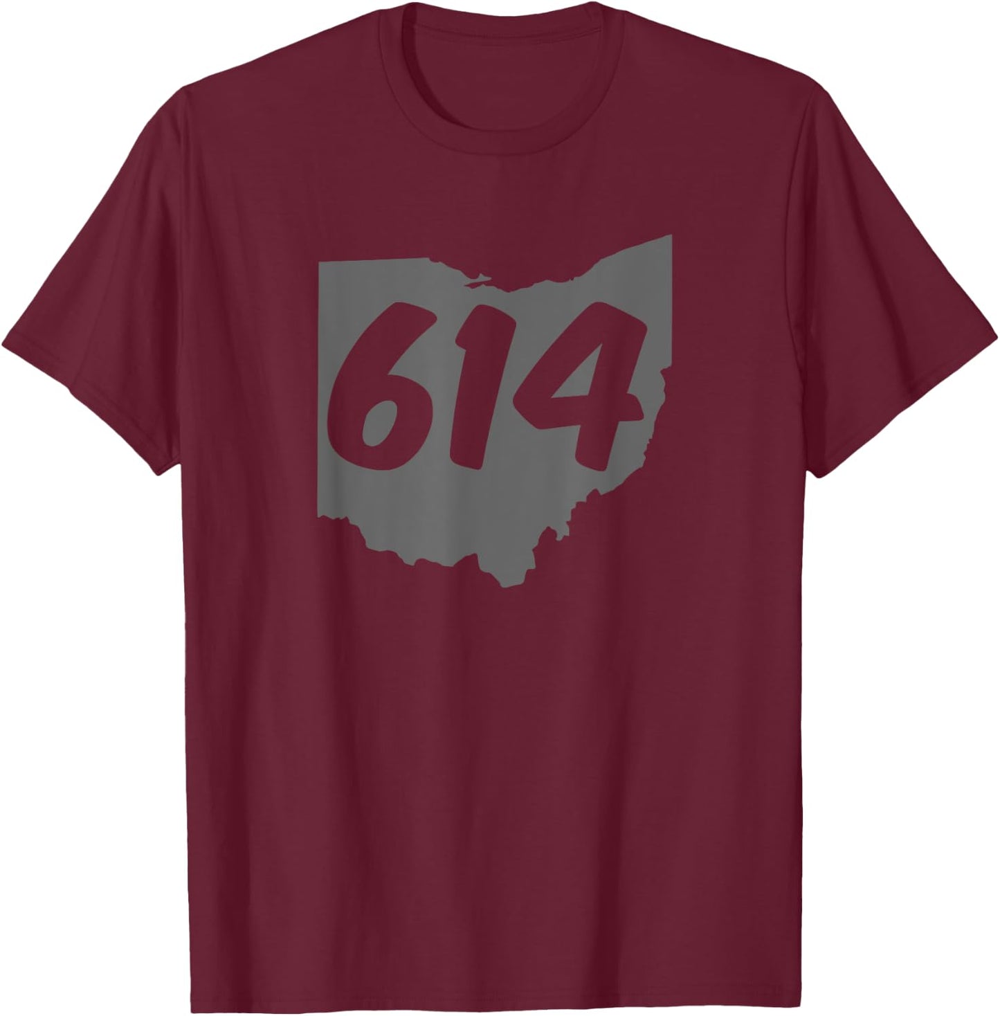 Columbus Ohio 614 Area Code T-Shirt - T-Shirt | Maroon