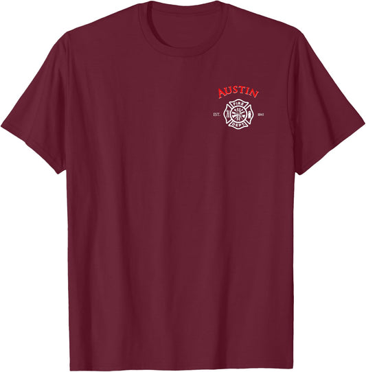 City of Austin Fire Rescue Texas Firefighter Duty T-Shirt - T-Shirt | Maroon