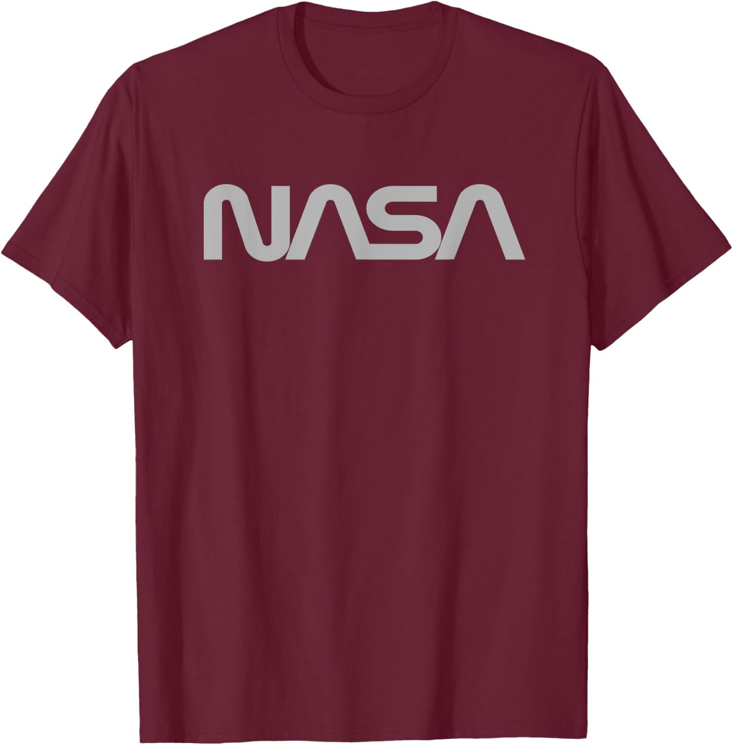 Silver NASA Worm Logo T-Shirt - T-Shirt | Maroon