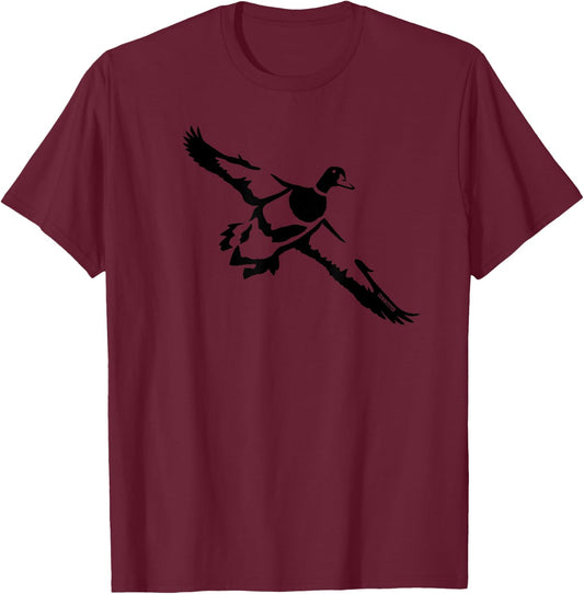 Single Drake - Duck Hunting by Committed Waterfowl T-Shirt - T-Shirt | Maroon
