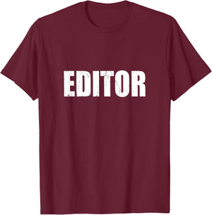 Editor Funny Cute Lazy Easy Simple DIY Halloween Costume T-Shirt - T-Shirt | Maroon