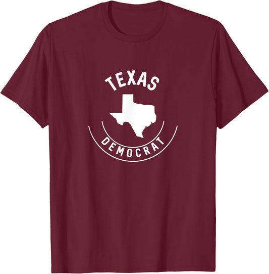Texas Democrat Unique Vintage Stamp Design T-Shirt - T-Shirt | Maroon