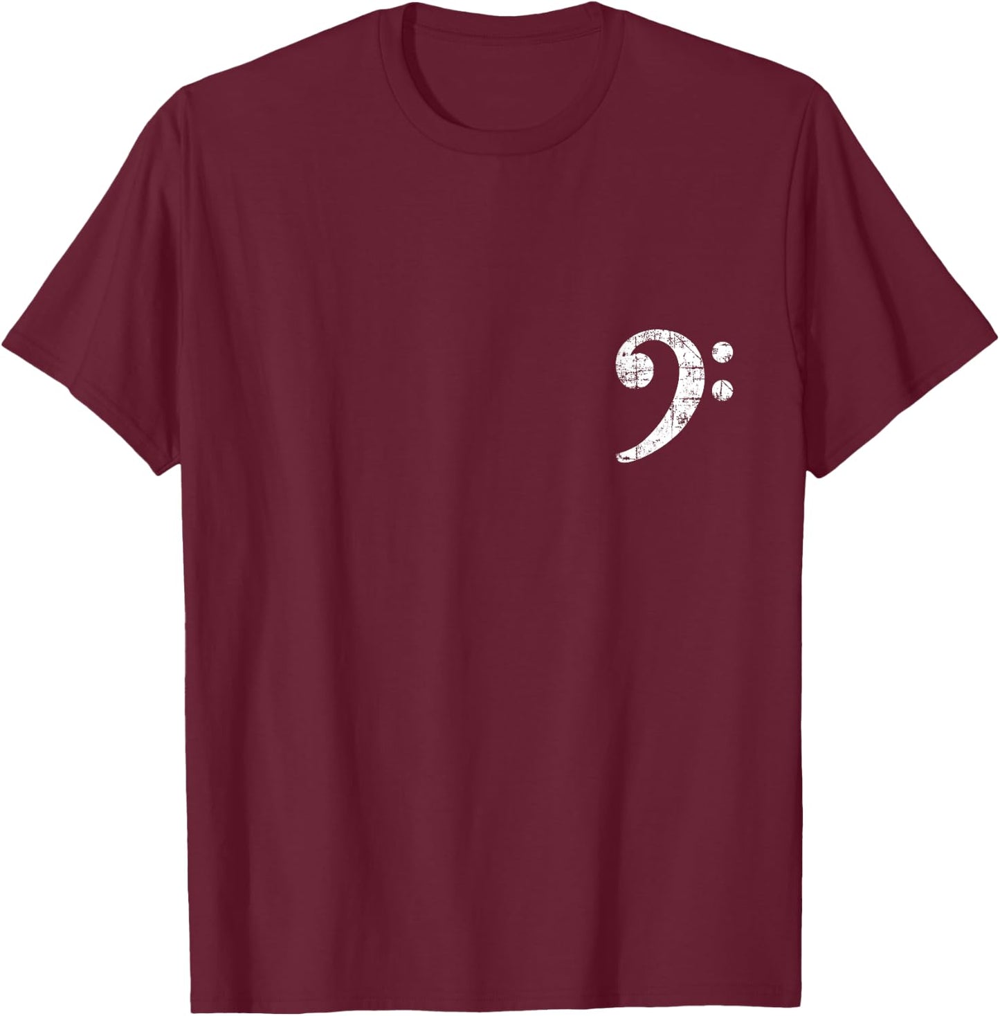 Bass Clef (Vintage White / Left) Bass Players T-Shirt - T-Shirt | Maroon