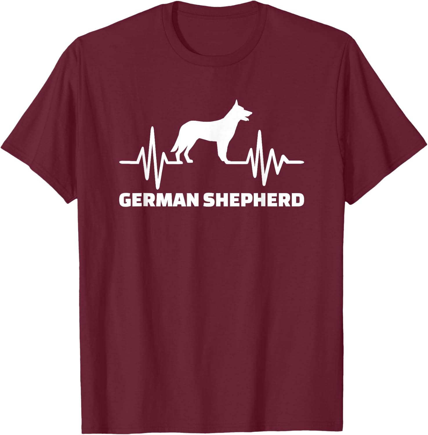 German Shepherd heartbeat T-Shirt - T-Shirt | Maroon