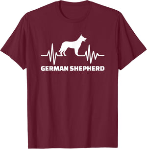 German Shepherd heartbeat T-Shirt - T-Shirt | Maroon