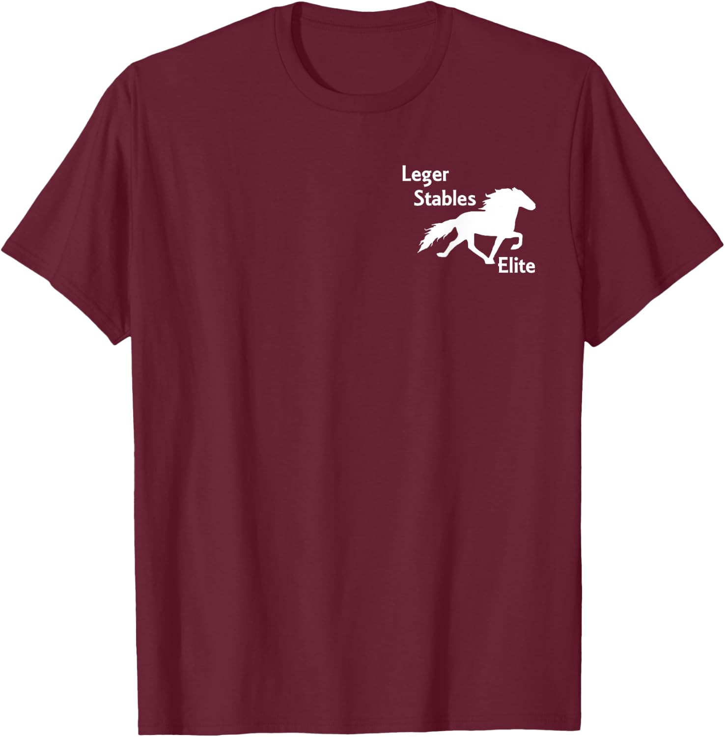 Leger Stables Elite Speed Racking Horse Logo Shirt T-Shirt - T-Shirt | Maroon