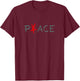 Cute - Peace Symbol with Chinese Character T-Shirt - T-Shirt | Maroon