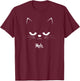Sarcastic Funny Angry Cat MEH Halloween Costume T-Shirt - T-Shirt | Maroon