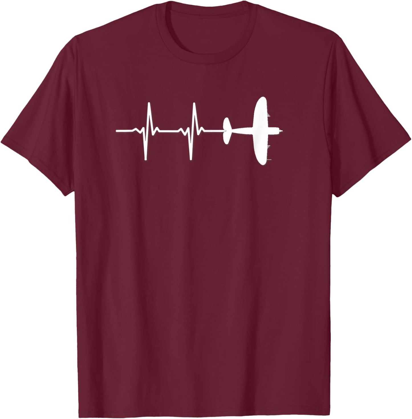 EKG Warbird P-47 Thunderbolt Fighter Airplane T-Shirt - T-Shirt | Maroon