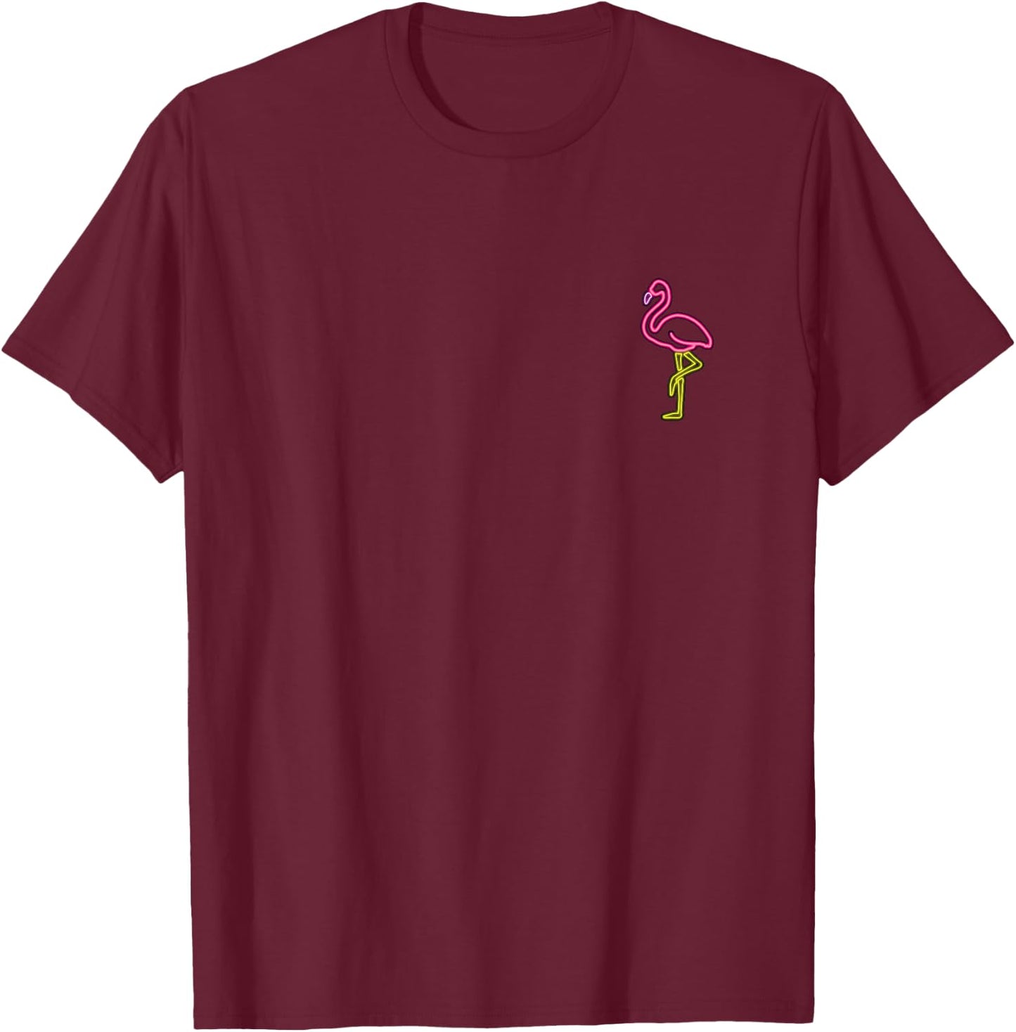 Pink Flamingo sign Pocket Logo Bird Lover shirt T-Shirt - T-Shirt | Maroon