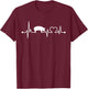 I Love My Pig Heart Valve EKG Heartbeat Funny Gift T-Shirt - T-Shirt | Maroon