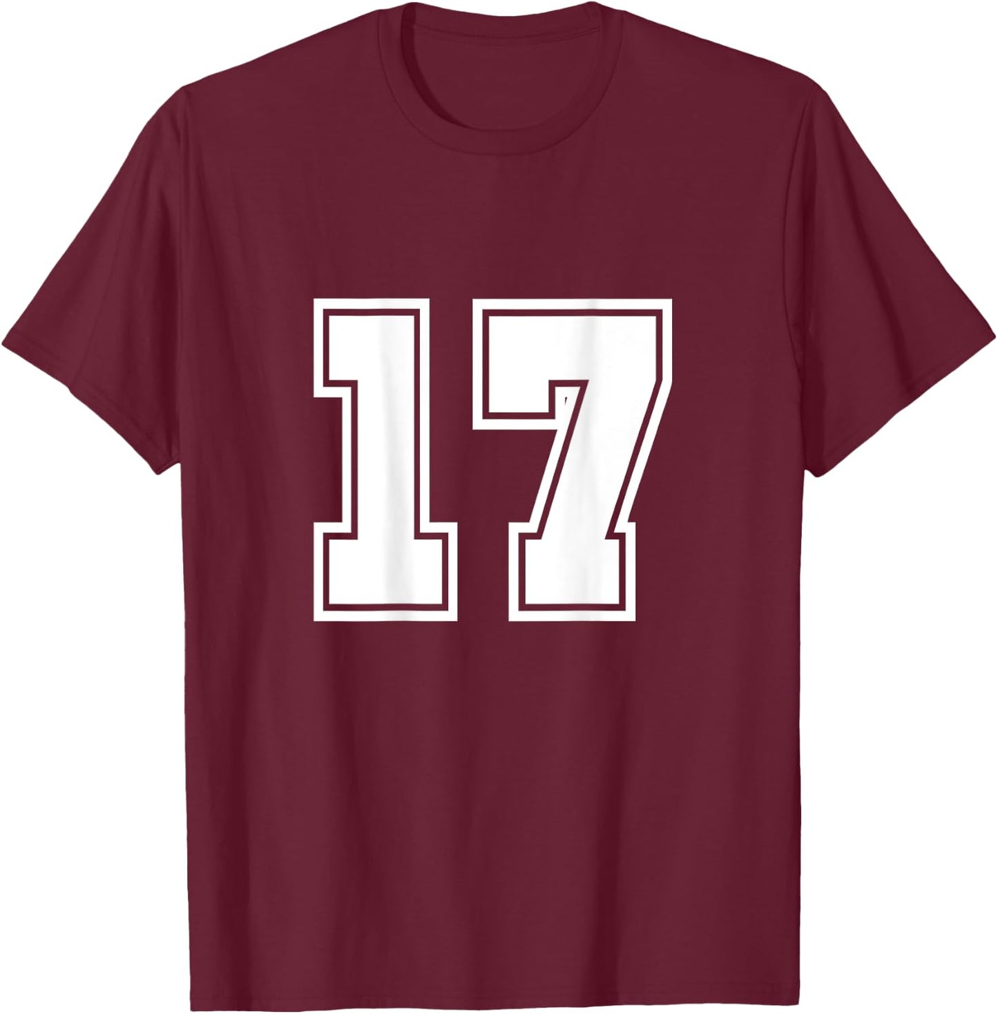 Number 17 No. Seventeen #17 Sport Jerseys Player T-Shirt - T-Shirt | Maroon