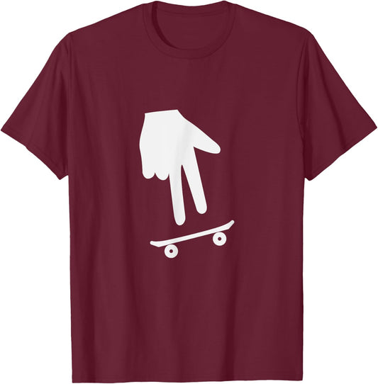Finger-Skateboarding Shirt Fingerboard T-Shirt - T-Shirt | Maroon