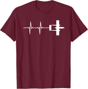 EKG Heartbeat OV-10 Bronco Military Plane Shirt T-Shirt - T-Shirt | Maroon
