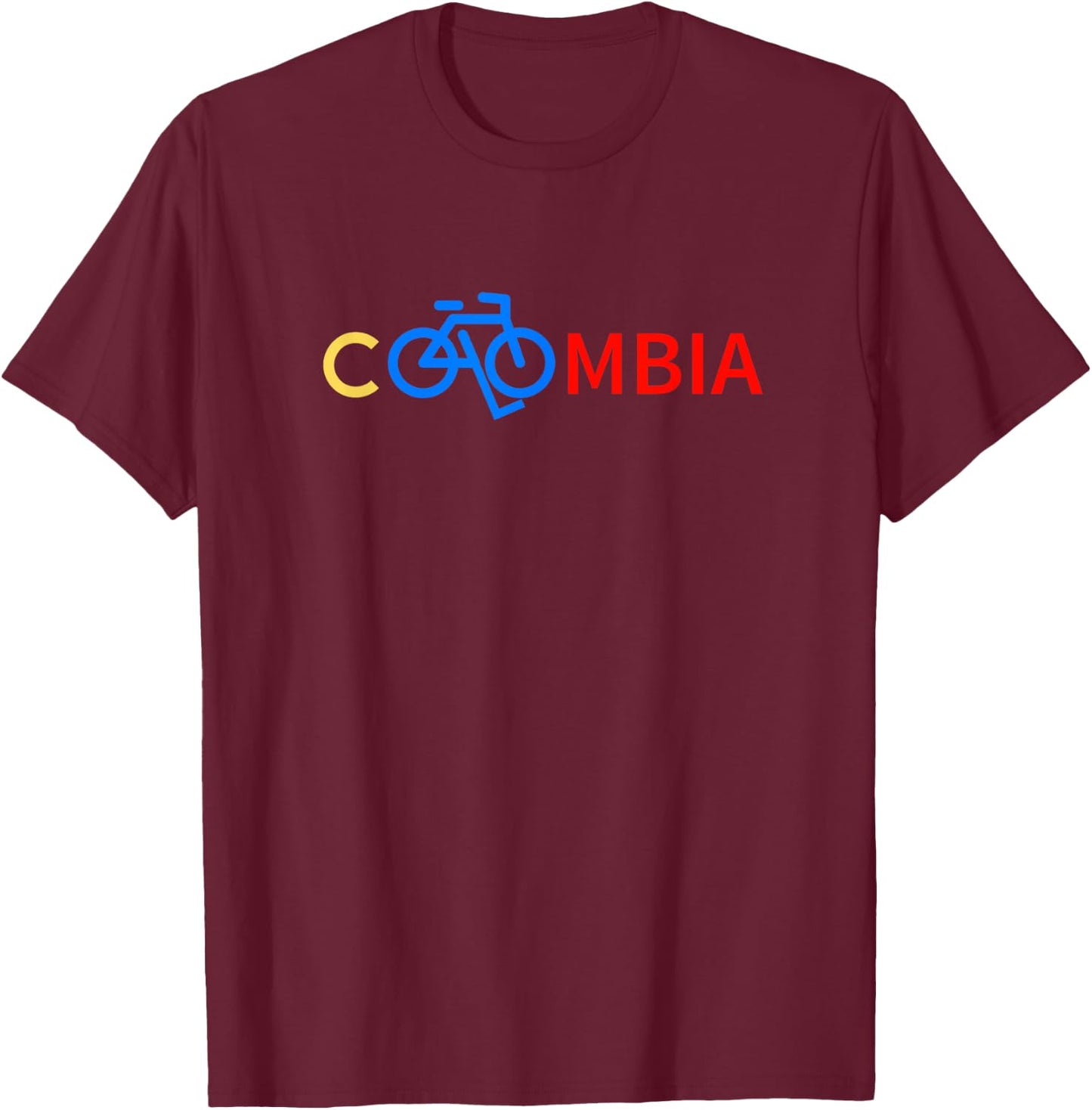 Colombia Cycling And Biking Shirt Bike Letaras Pass Bicycle T-Shirt - T-Shirt | Maroon