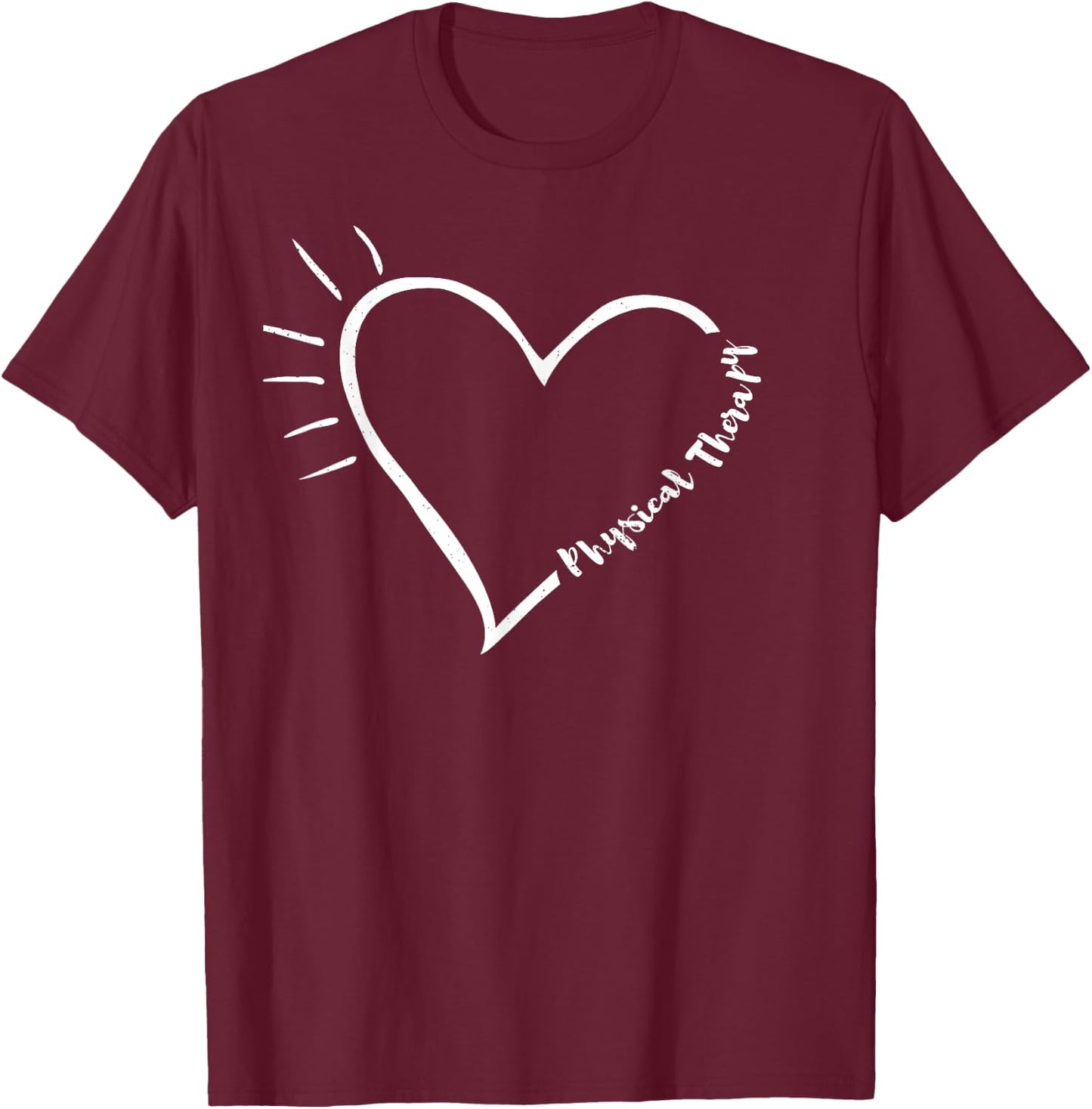 Cute Love Physical Therapy Therapist Shirts, Gift PT T-Shirt - T-Shirt | Maroon