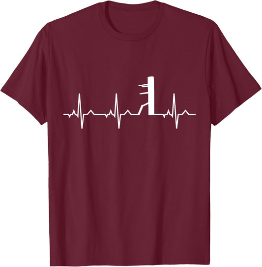 Wing Chun I ECG Martial Arts Heartbeat Wooden Dummy Ip Man T-Shirt - T-Shirt | Maroon