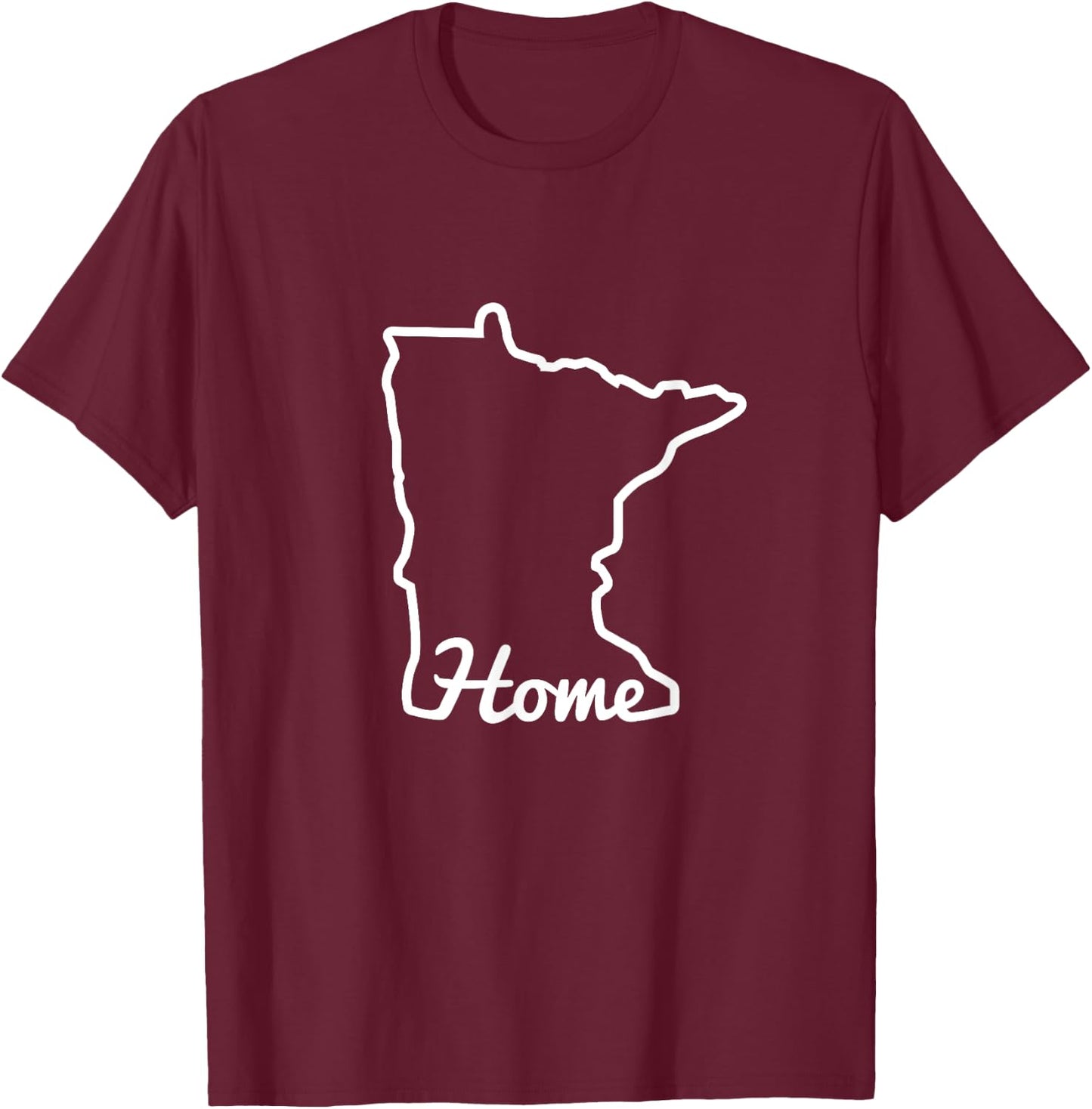 Minnesota Home MN State Map Native Minnesotan T-Shirt - T-Shirt | Maroon