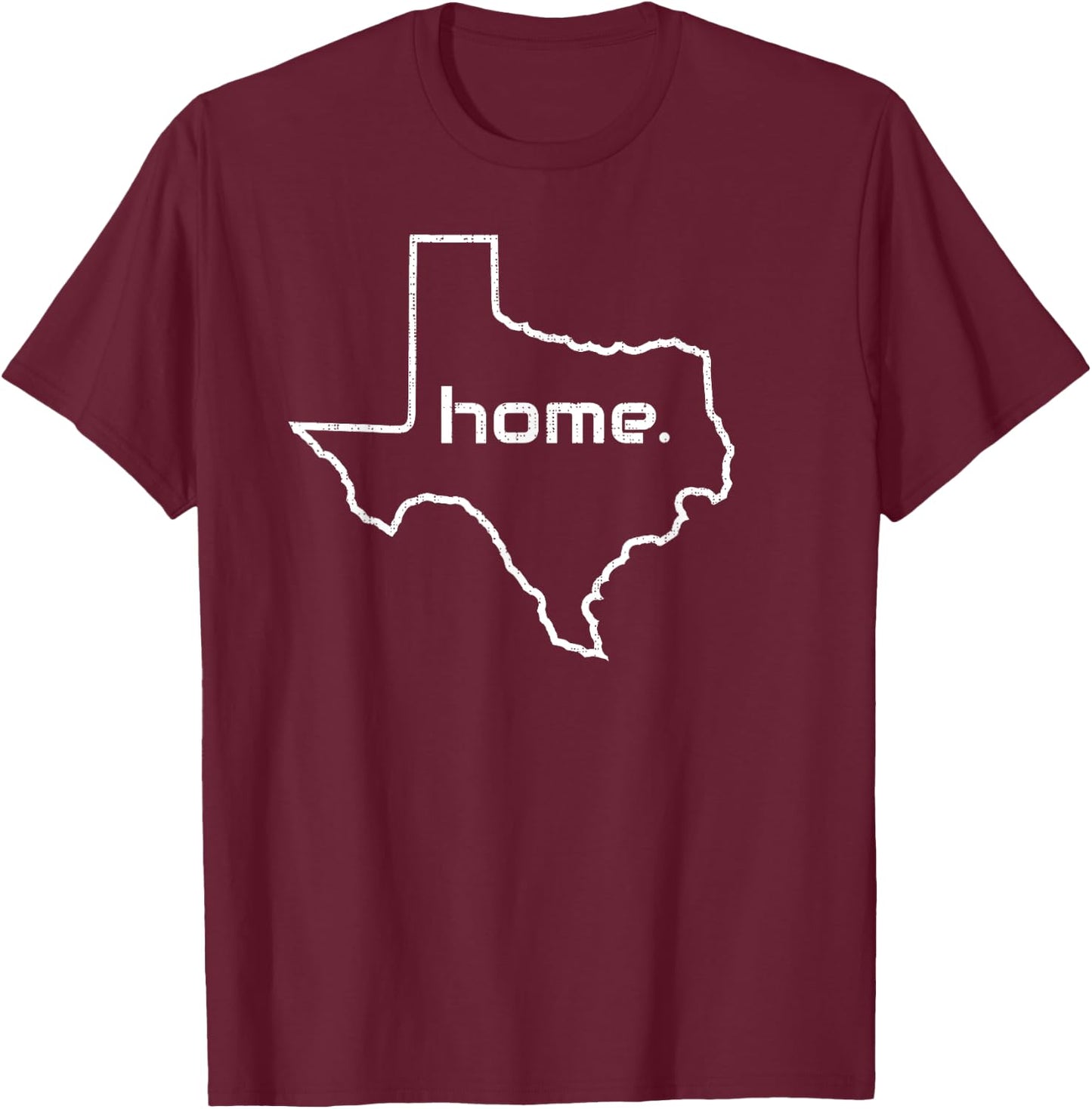 Texas white outline Home T-Shirt - T-Shirt | Maroon