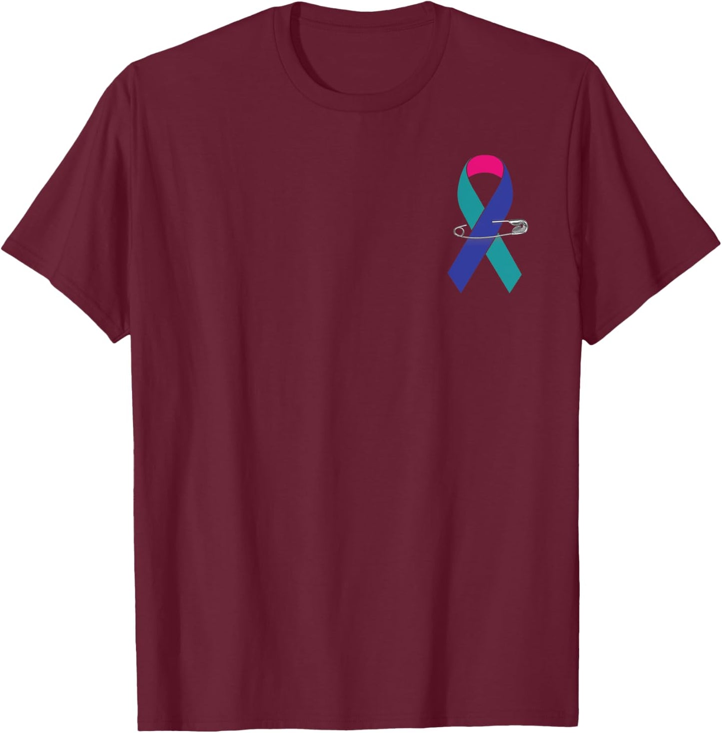 Thyroid Cancer Awareness Walk Support Ribbon T-Shirt - T-Shirt | Maroon