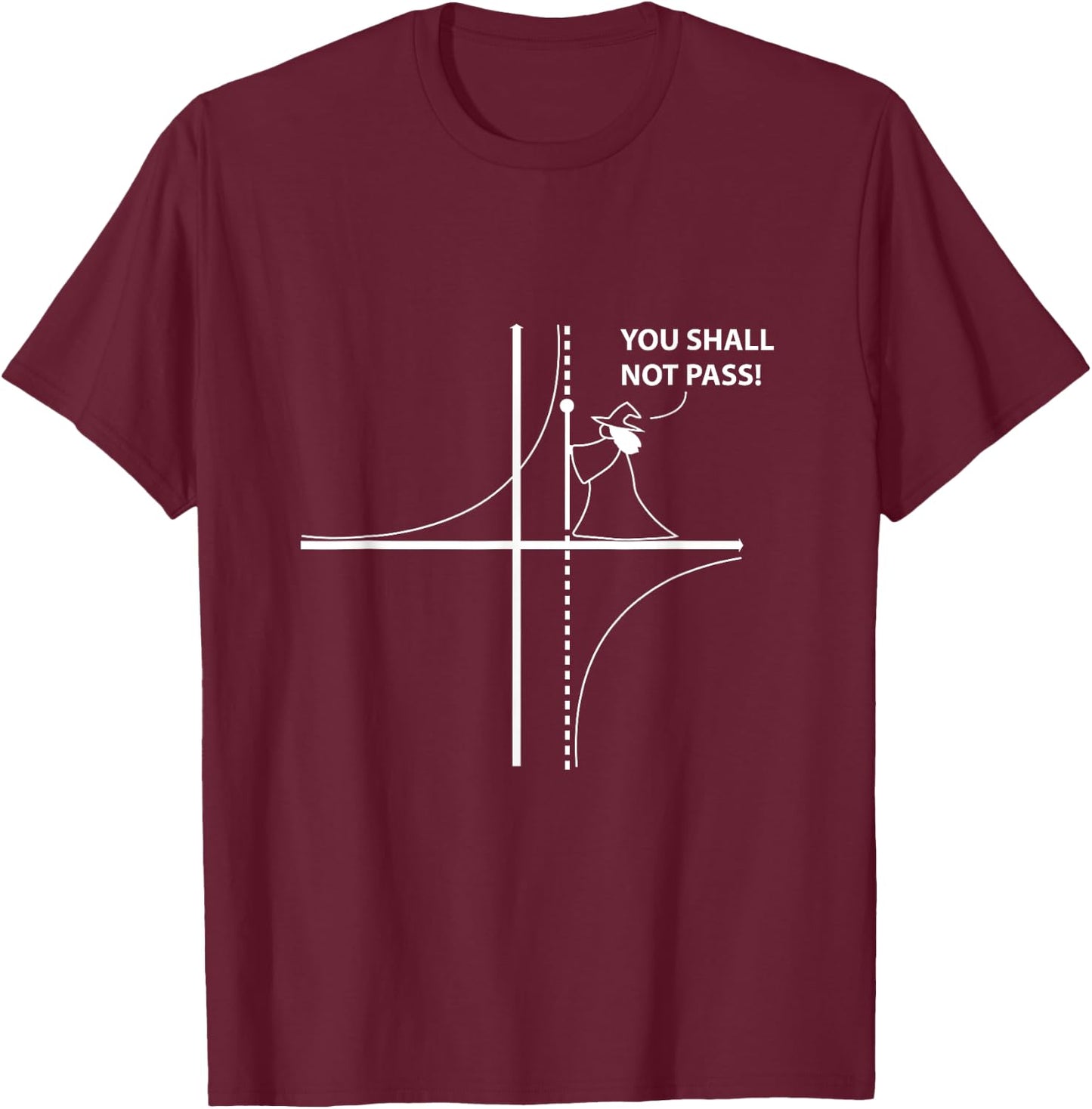 Function Asymptote Geek Math Pun Teacher T-Shirt - T-Shirt | Maroon