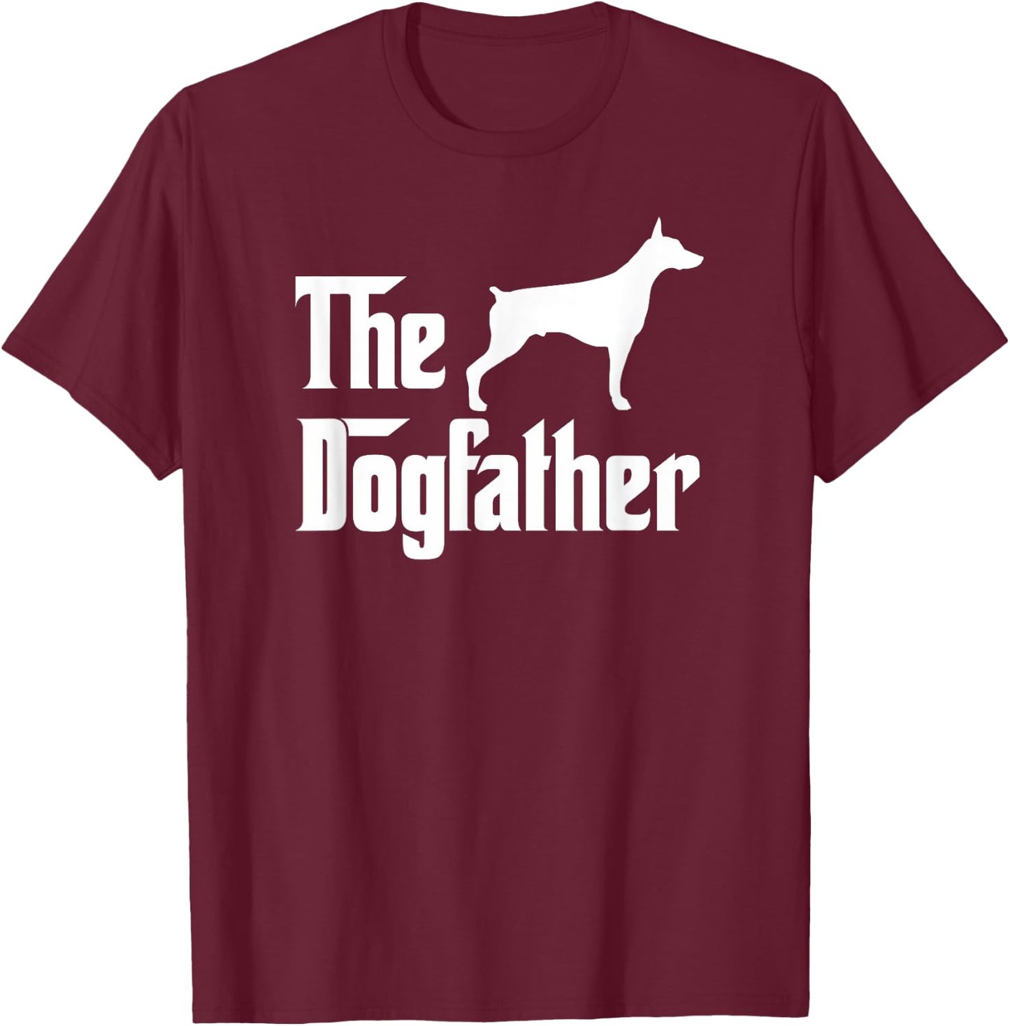 The Dogfather Doberman Silhouette Funny Dog Gift T-Shirt - T-Shirt | Maroon