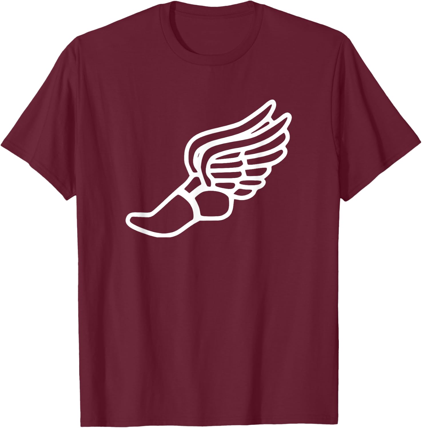 Running Shoe With Wings Track And Field Sneaker T-Shirt - T-Shirt | Maroon