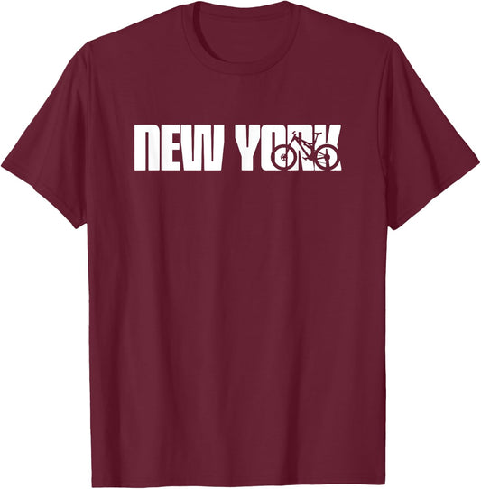 Mountain Bike New York - NY MTB T-Shirt - T-Shirt | Maroon