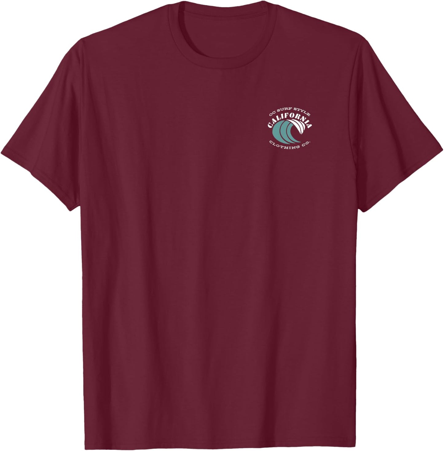 Monterey California Sunset Circle T-Shirt - T-Shirt | Maroon