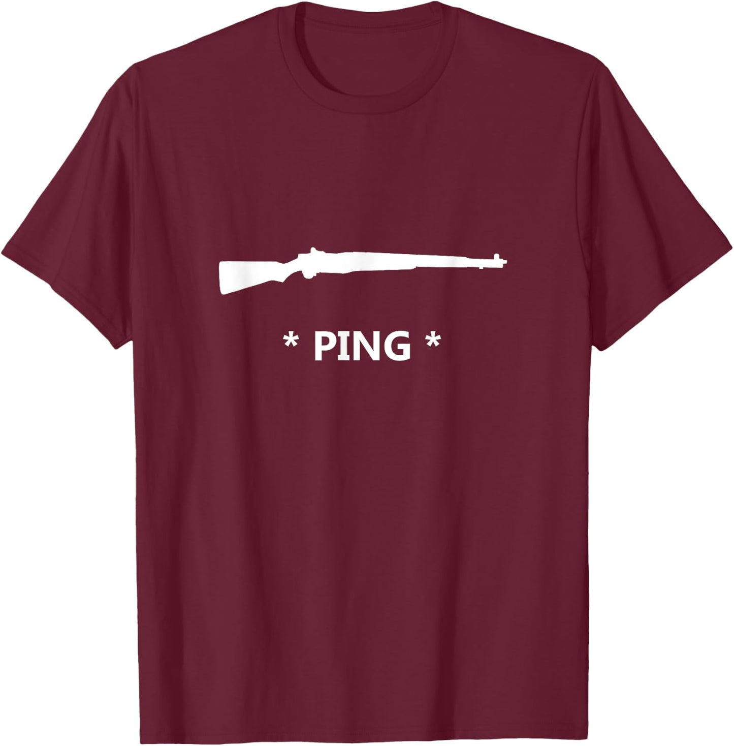 by C M1 Garand Ping - -Adults - Black - X-Small T-Shirt - T-Shirt | Maroon
