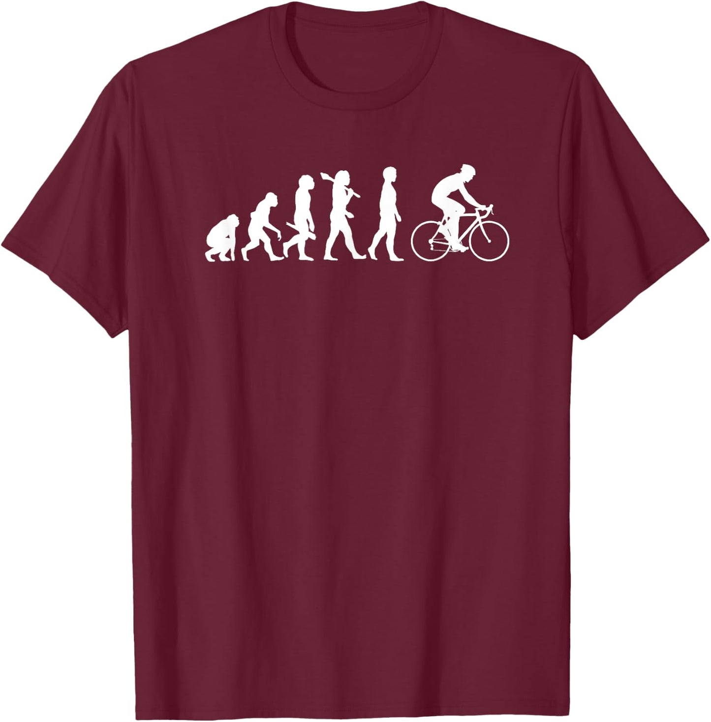 Evolution Of A Cyclist - Funny Cycling T-Shirt - T-Shirt | Maroon