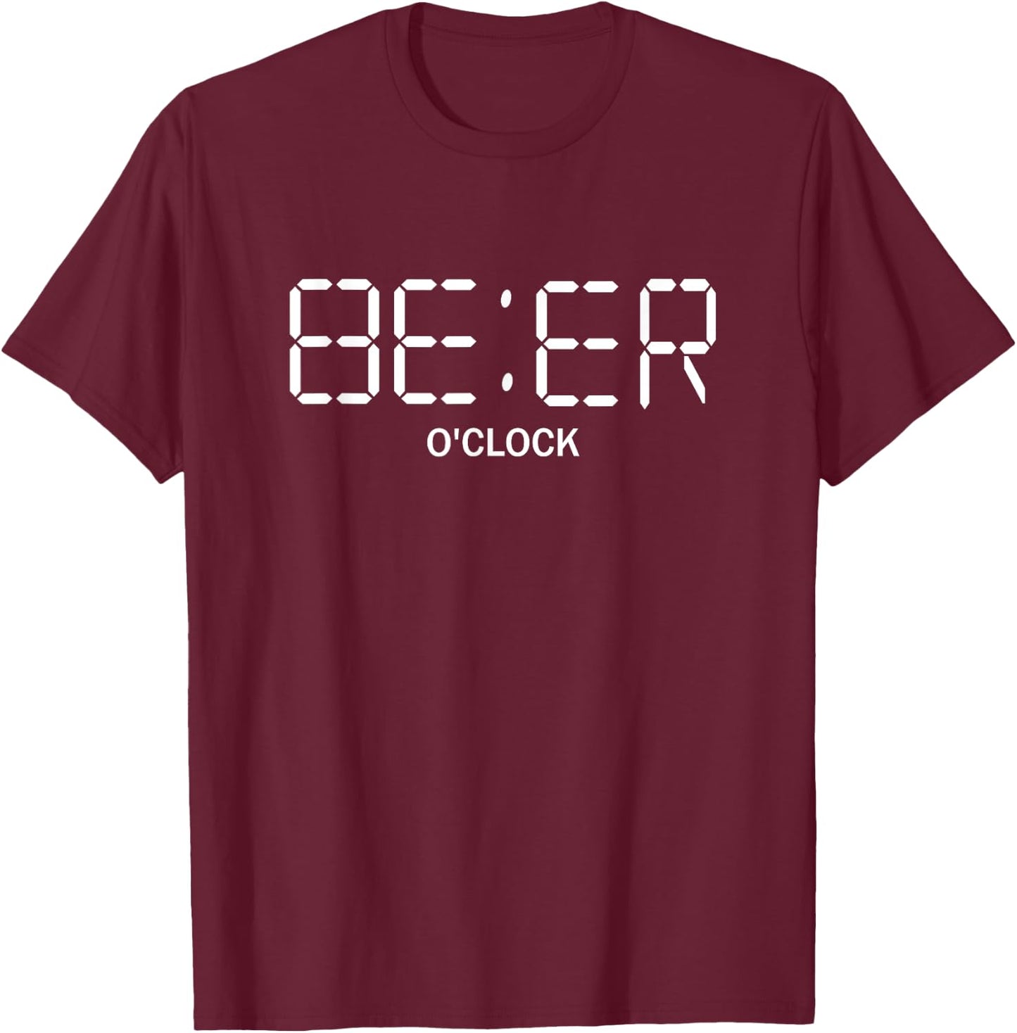 Beer O'Clock Funny Beer T-Shirt - T-Shirt | Maroon