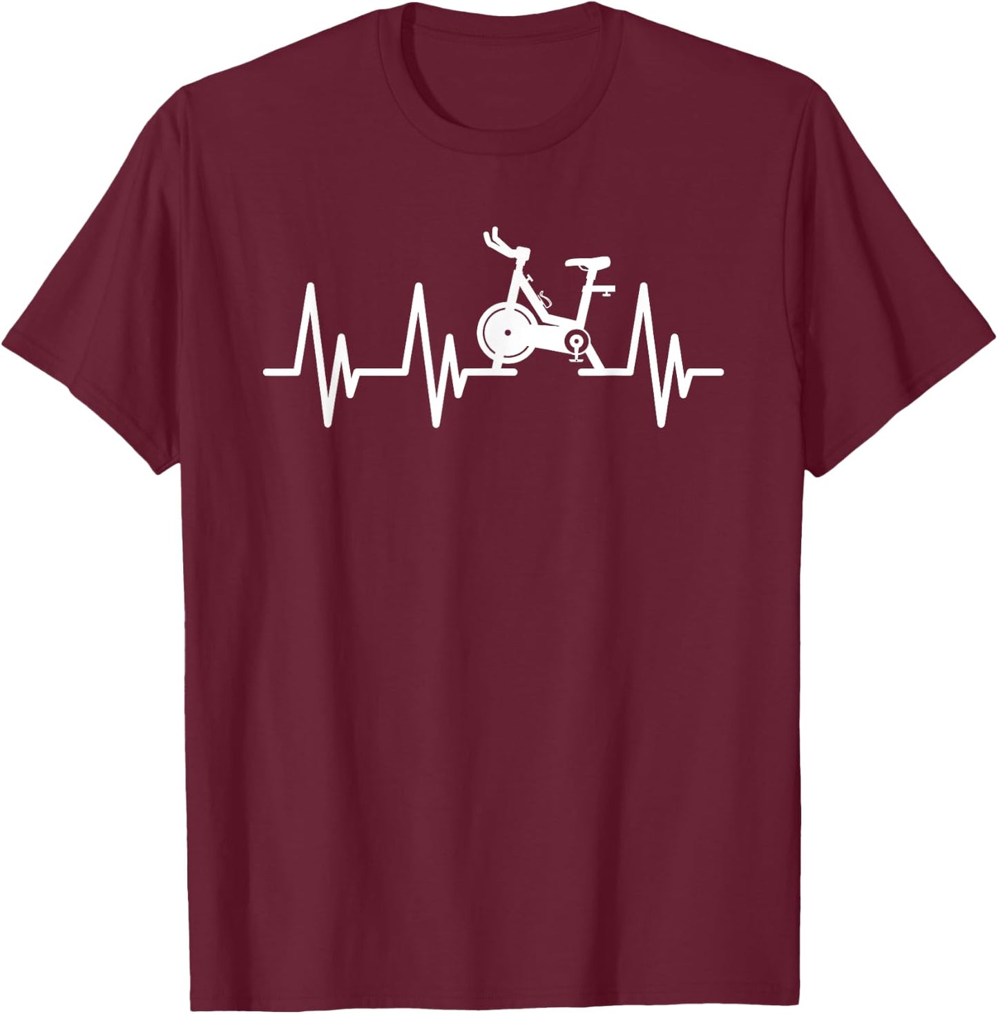 Love Spin Heartbeat Funny Gym Workout Fitness Spinning Class T-Shirt - T-Shirt | Maroon