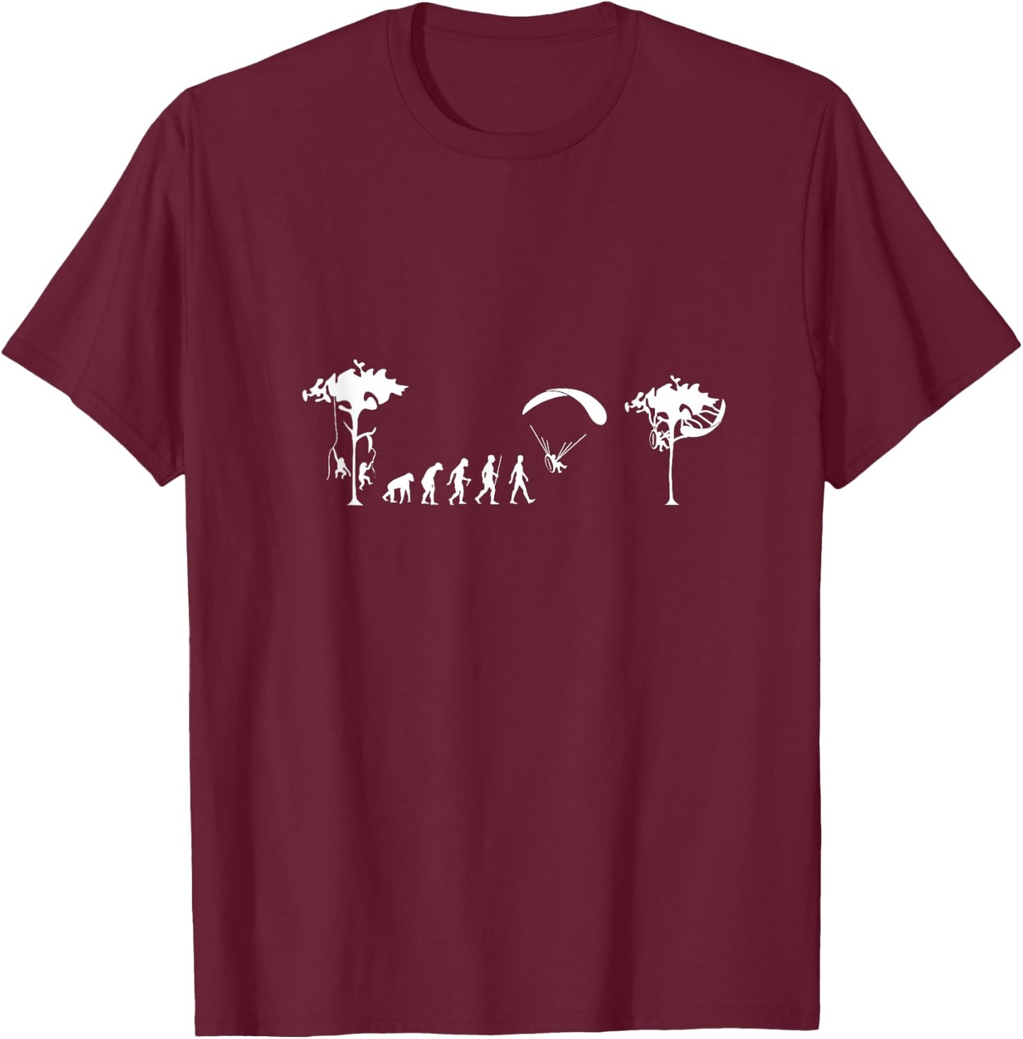 Paramotor PPG Paragliding Sports Funny Evolution T-Shirt - T-Shirt | Maroon