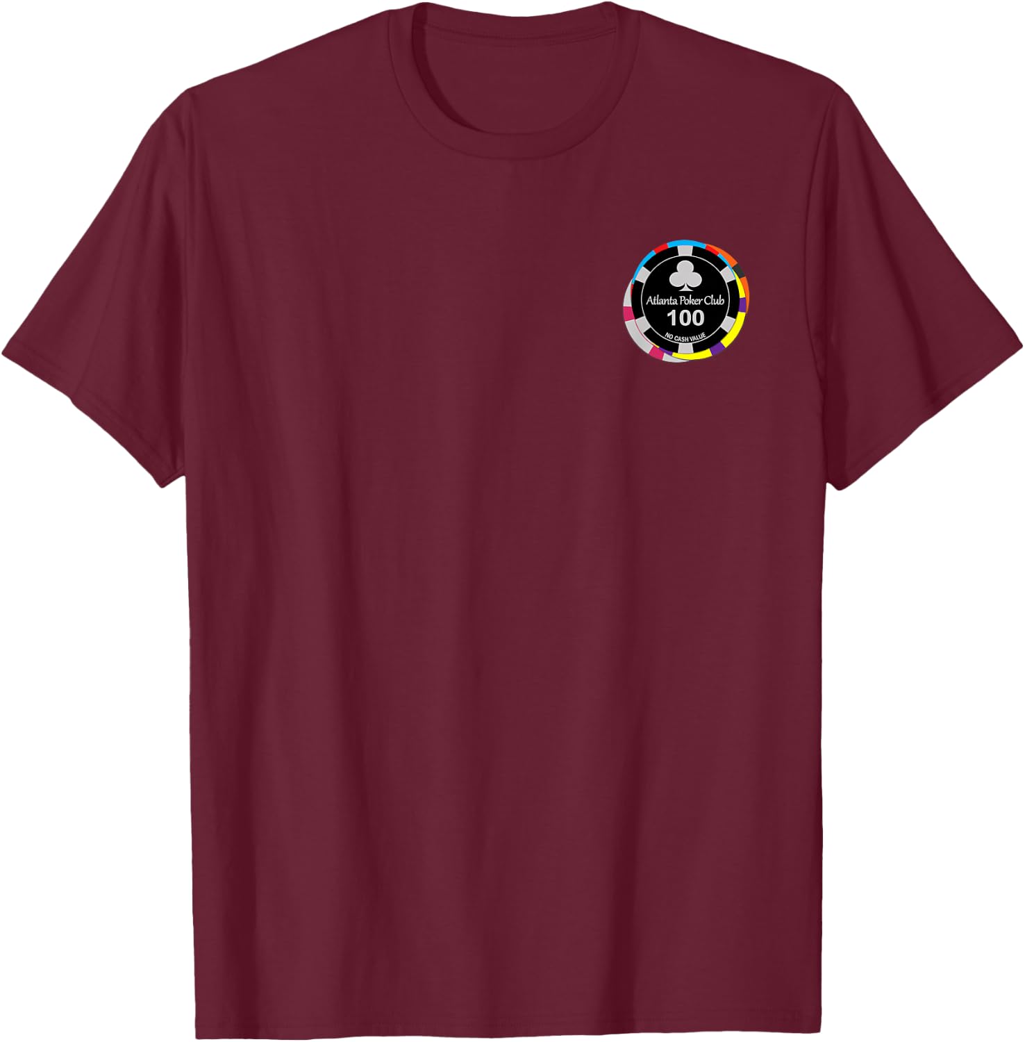 Atlanta Poker Club Multi-Chip Small Logo T-Shirt - T-Shirt | Maroon