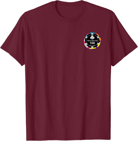 Atlanta Poker Club Multi-Chip Small Logo T-Shirt - T-Shirt | Maroon